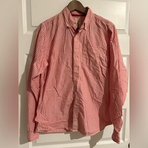 Red Camel Men’s Striped Shirt Red White Size L